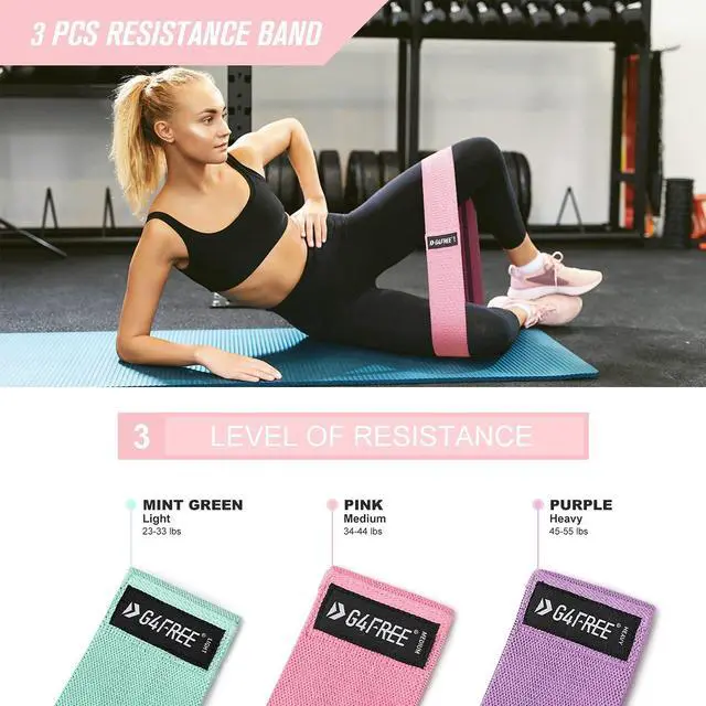 Alt view image 4 of 6 - 9Pcs Barbell Pad Set for Squat, Hip Thrusts, Lunges, Leg day, Standard Olympic Bars with 2 Gym Ankle Safety Straps, 3 Hip Resistance Bands, 2 Lifting Strap, Barbell Pad, and Carry Bag (Pink)