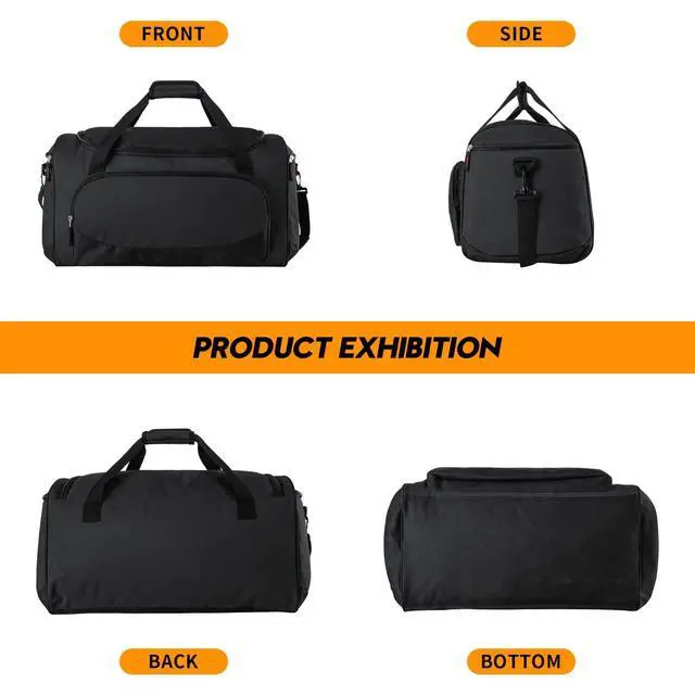 Alt view image 6 of 6 - Gym Bag for Men & Women - 50L Large Duffle Bag for Travel, Black