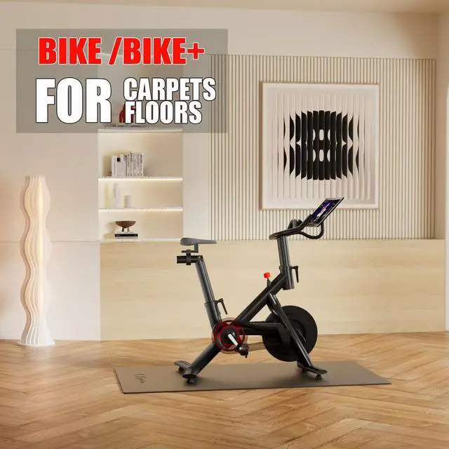 Alt view image 3 of 7 - Exercise Bike Mat - 6mm Thick Under Bike Trainer Mat for Stationary Indoor Spin Bikes, Hardwood Floor Carpet - Black Gym Equipment Mat
