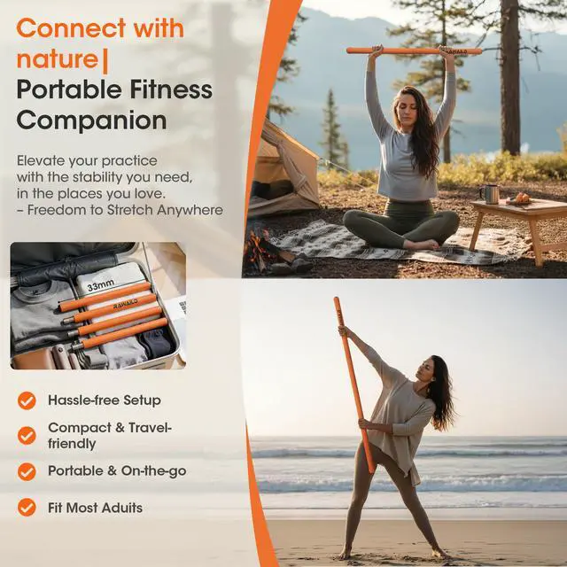 Alt view image 7 of 7 - Yoga Stick, Upgraded 5ft Sturdy Steel Mobility Stick, Adjustable Exercise Equipment for Stretching, Flexibility & Balance, Physical Therapy & Posture Correction, Shoulder & Back Relaxation