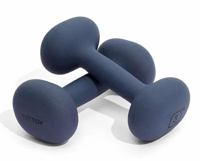 Main image of Dumbbell Set of 2,2-15 Pound Hand Weights for Women, Non-Slip Hand Weights for Home Gym, Strength Training, and Full-Body Workouts (Blue, 3LB-Pair)