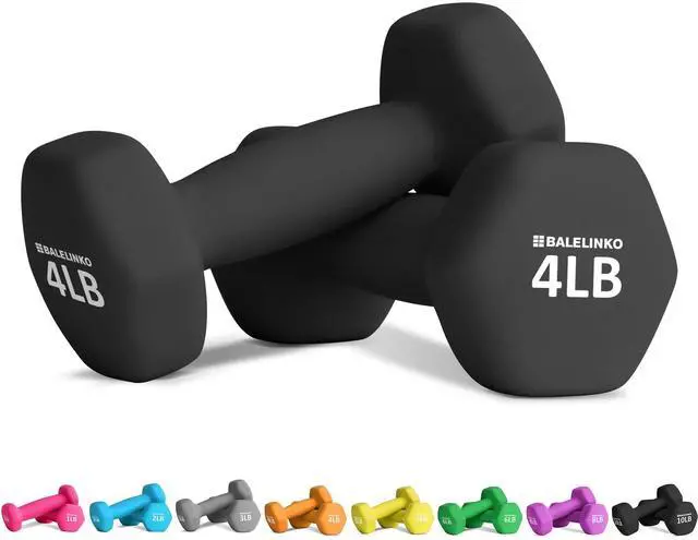 Main image of Home Gym Equipment Workouts Strength Training Weight Loss Pilates Weights Yoga Sets Weights for Women, Men, Seniors and Youth, 4LB Black, Pair