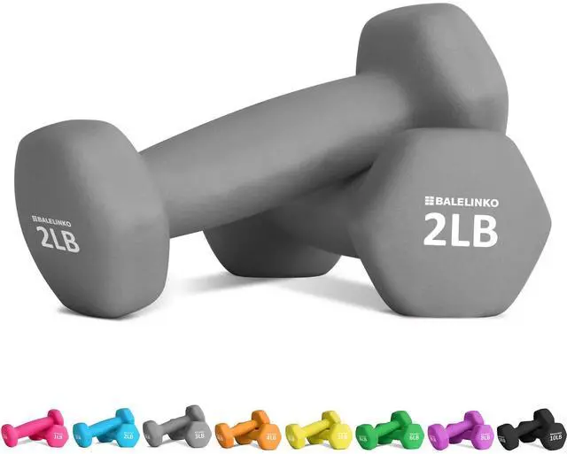 Main image of Home Gym Equipment Workouts Strength Training Weight Loss Pilates Weights Yoga Sets Free Weights for Women, Men, Seniors and Youth, 2LB Gray, Pair