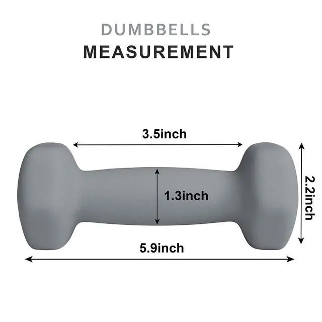 Alt view image 2 of 7 - Home Gym Equipment Workouts Strength Training Weight Loss Pilates Weights Yoga Sets Free Weights for Women, Men, Seniors and Youth, 2LB Gray, Pair