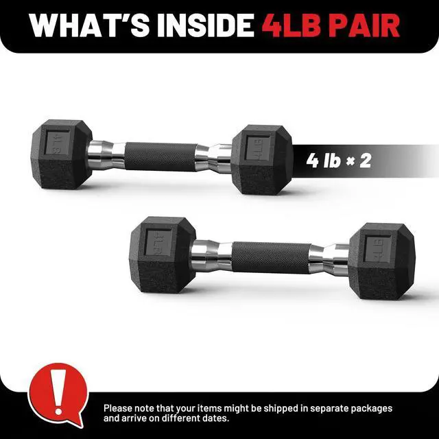 Alt view image 2 of 7 - Hex Dumbbell Set 2.5-100lb, Rubber Grip Dumbbells, Home Gym 4 Pair