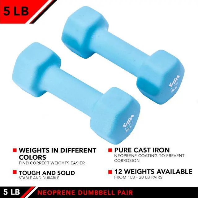 Alt view image 4 of 7 - Neoprene Dumbbell (Set of 2), 5 LBS