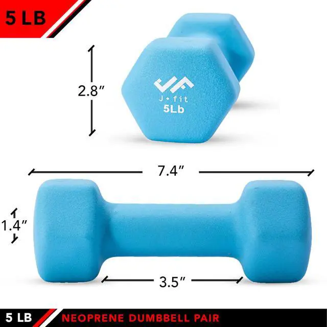 Alt view image 2 of 7 - Neoprene Dumbbell (Set of 2), 5 LBS
