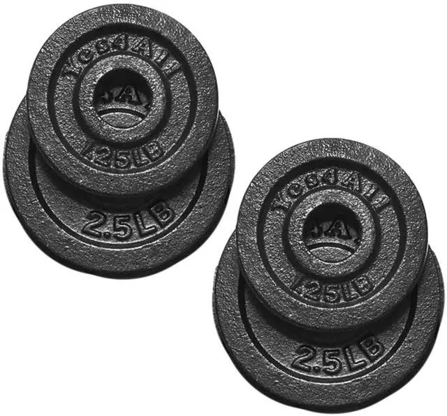 Main image of 1.15 Inch Cast Iron Weight Plate - Ideal for Dumbbell Handle, Strength Training and Weightlifting (Set) - 2x1.25lb + 2x2.5lb (Set of 4)