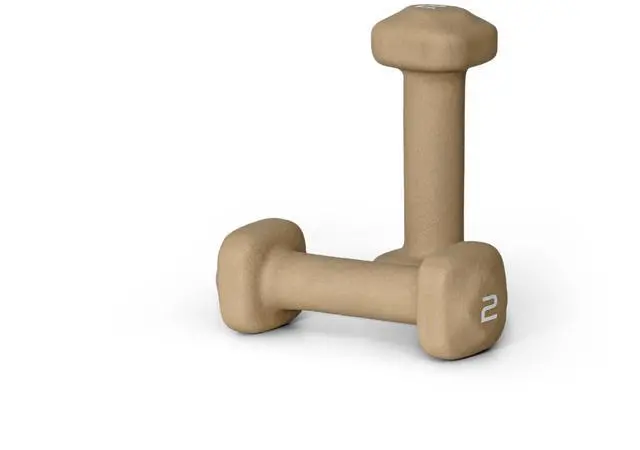 Main image of 2 lb Neoprene Dumbbell Pair for Home Workouts Non-Slip Design - Beige