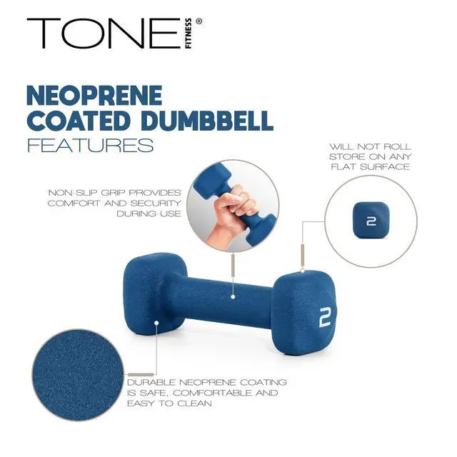 Alt view image 3 of 7 - 2 lb Neoprene Dumbbell Pair for Home Workouts Non-Slip Design - Beige