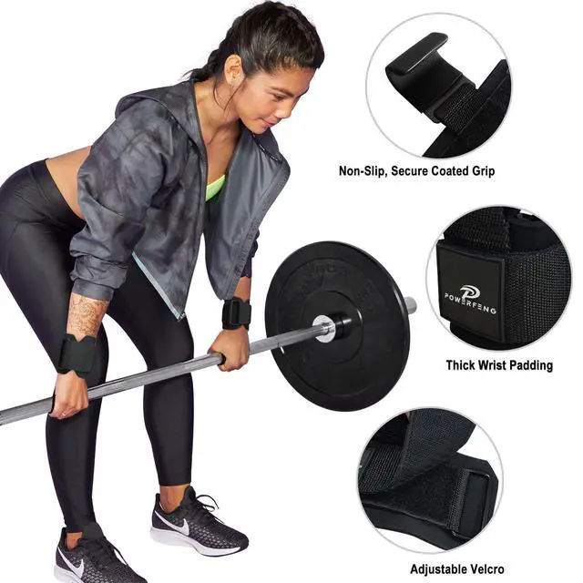 Alt view image 3 of 7 - Lifting Hooks for Weight Lifting: Weightlifting Hooks Wrist Straps Hand Grip Support for Deadlift Weightlifting Gym Gloves for Men & Women (Black)