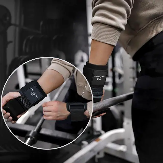 Alt view image 5 of 7 - Lifting Hooks for Weight Lifting: Weightlifting Hooks Wrist Straps Hand Grip Support for Deadlift Weightlifting Gym Gloves for Men & Women (Black)