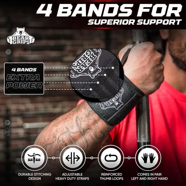 Alt view image 2 of 7 - Wrist Wraps for Weightlifting | Weight Lifting Wrist Straps for Weightlifting | Extra Strength Gym Wrist Wraps | Two Wrist Wrap Per Pack | 12 & 18 | Lifting for Men & Women