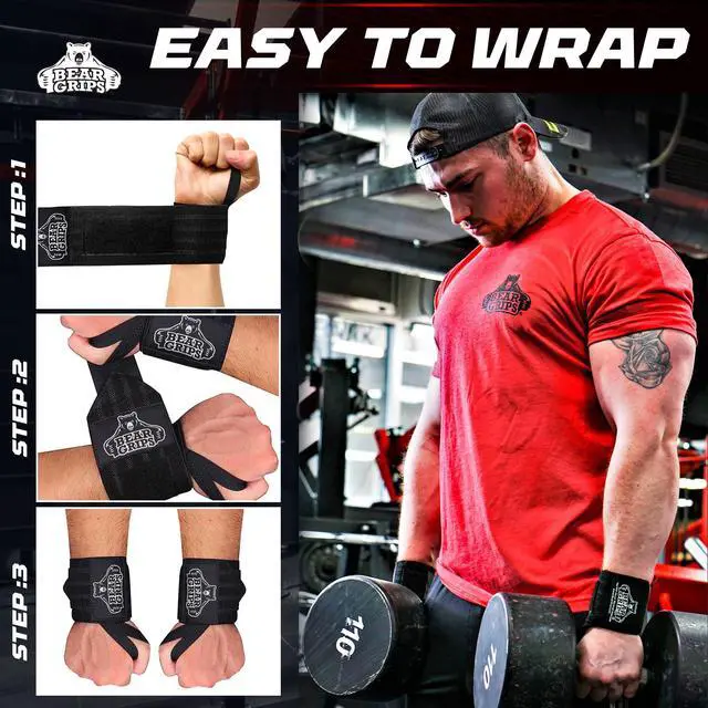 Alt view image 3 of 7 - Wrist Wraps for Weightlifting | Weight Lifting Wrist Straps for Weightlifting | Extra Strength Gym Wrist Wraps | Two Wrist Wrap Per Pack | 12 & 18 | Lifting for Men & Women