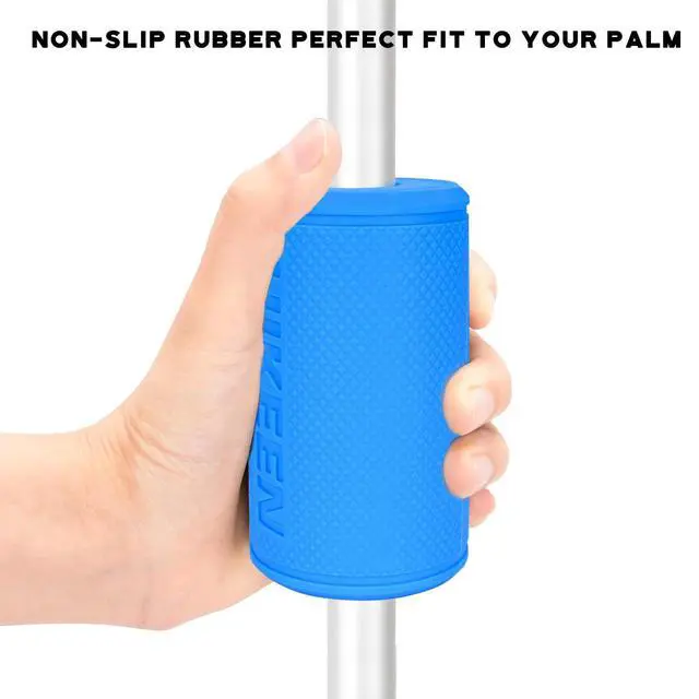 Alt view image 2 of 7 - Thick Bar Dumbbell Grips, Non Slip Hard Rubber Barbell Grips for Weight Lifting, Muscle Building - 2.75" Outer Diameter