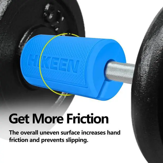 Alt view image 3 of 7 - Thick Bar Dumbbell Grips, Non Slip Hard Rubber Barbell Grips for Weight Lifting, Muscle Building - 2.75" Outer Diameter