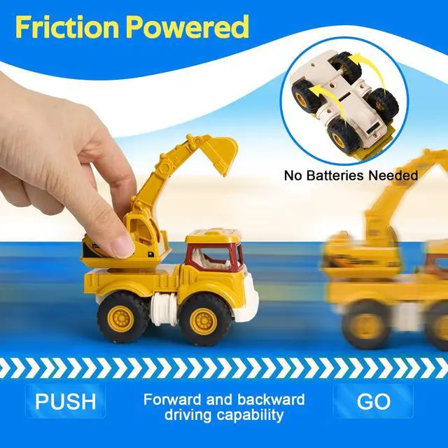 Alt view image 4 of 7 - Construction Toys for Toddlers 2 3 4 5 Years Old, Sandbox Excavator Toy with Construction Truck Vehicles Dump Crane Cement Mixer Truck Toys for Boys Girls Kids, Christmas Birthday Ideas Gifts
