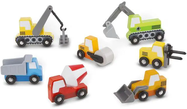 Main image of Wooden Construction Site Vehicles with Wooden Storage Tray (8 pcs)