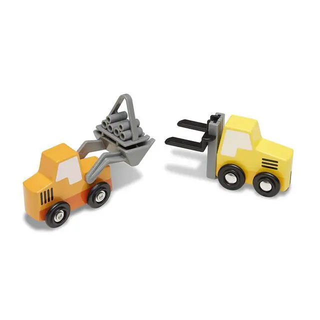 Alt view image 4 of 7 - Wooden Construction Site Vehicles with Wooden Storage Tray (8 pcs)
