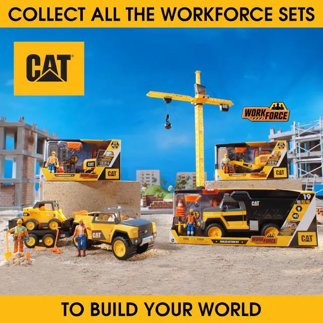 Alt view image 4 of 6 - Workforce Excavator Action Set, 23-Piece Kids Construction Toy Playset with 4-Inch Figure, Non-Drying Dirt Compound, Molds, Signs, Tools & Accessories, Ages 3+