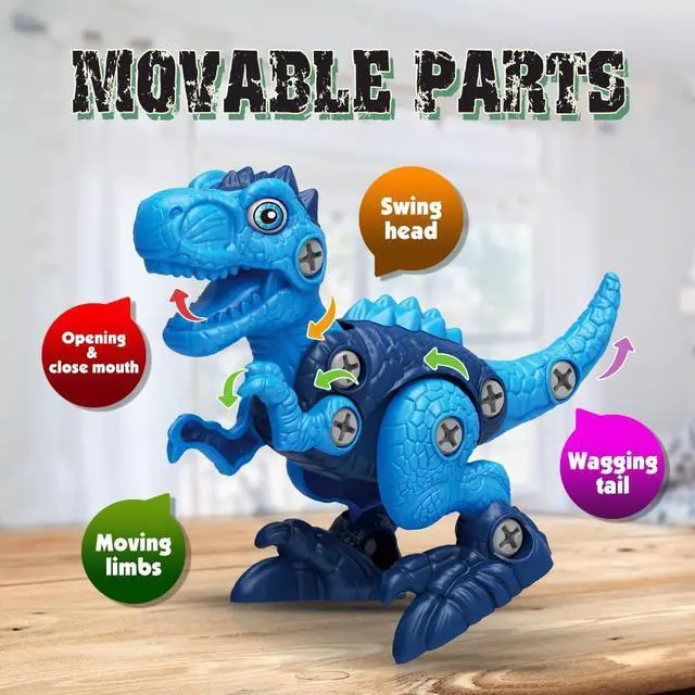 Alt view image 4 of 7 - Dinosaur Toys for 3, 4, 5, 6, 7 Year Old Boys, Take Apart Toys with Electric Drill for Kids, STEM Educational Construction Building Toy, Ideal Birthday Christmas Easter Gifts, Incl Tyrannosaurus Rex