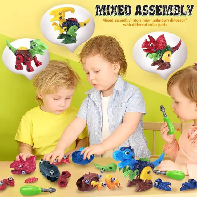 Alt view image 5 of 7 - Dinosaur Toys for 3, 4, 5, 6, 7 Year Old Boys, Take Apart Toys with Electric Drill for Kids, STEM Educational Construction Building Toy, Ideal Birthday Christmas Easter Gifts, Incl Tyrannosaurus Rex