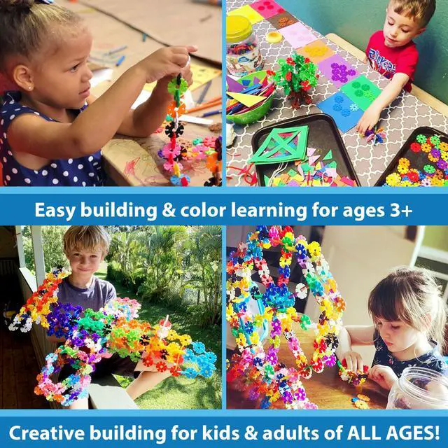 Alt view image 3 of 7 - 500 Piece Set, Ages 3+, Interlocking Plastic Disc Toy for Creative Building, Educational STEM Learning, Construction Block Play for Kids, Teens, Adults, Boys, and Girls