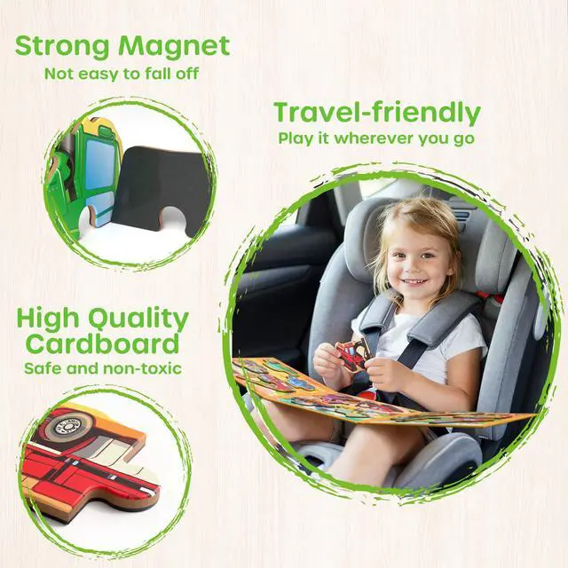 Alt view image 5 of 7 - Construction Vehicle Toys Magnetic Puzzles for Kids Ages 3-5