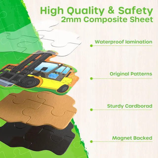 Alt view image 3 of 7 - Construction Vehicle Toys Magnetic Puzzles for Kids Ages 3-5
