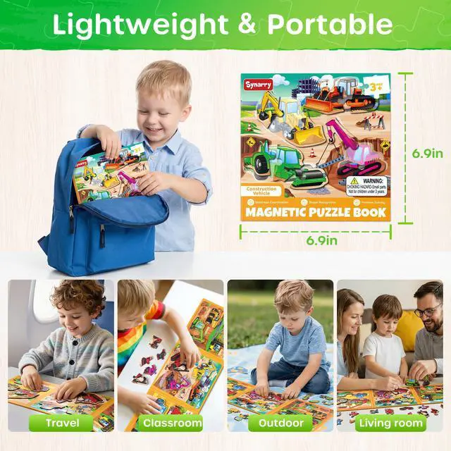 Alt view image 6 of 7 - Construction Vehicle Toys Magnetic Puzzles for Kids Ages 3-5