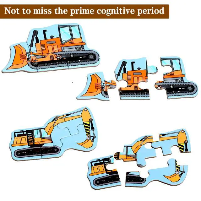 Alt view image 5 of 7 - Magnetic Puzzles for Kids Ages 3-5, Travel Toddler Excavator Puzzle Toy