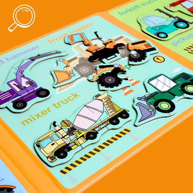 Alt view image 6 of 7 - Magnetic Puzzles for Kids Ages 3-5, Travel Toddler Excavator Puzzle Toy