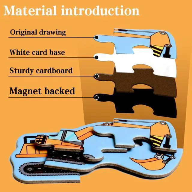 Alt view image 7 of 7 - Magnetic Puzzles for Kids Ages 3-5, Travel Toddler Excavator Puzzle Toy