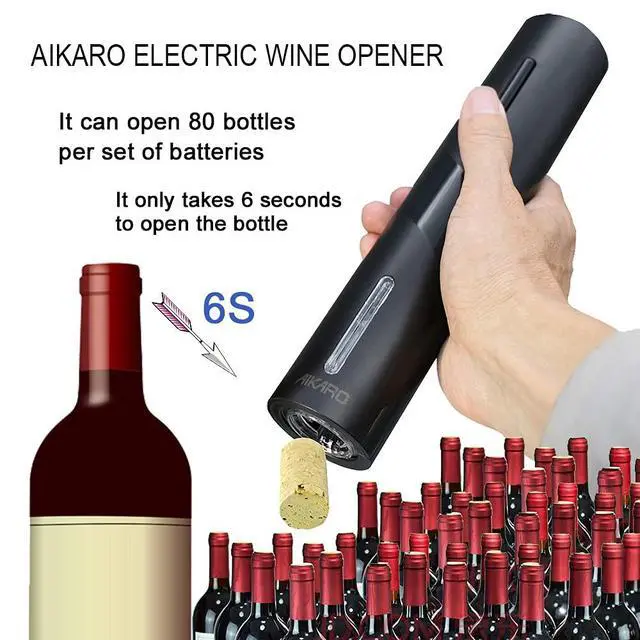 Alt view image 2 of 7 - Electric Wine Bottle Opener Automatic Electronic Corkscrew, Battery Operated (Set)