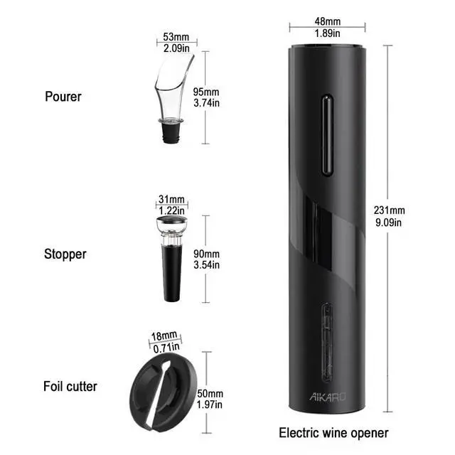 Alt view image 7 of 7 - Electric Wine Bottle Opener Automatic Electronic Corkscrew, Battery Operated (Set)