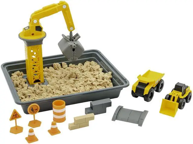 Main image of Dig N Build Dirt Playset 12 oz Moldable Dirt Compound, Working Crane, 2 Little Machines Vehicles, Construction Molds & Easy-Cleanup Tray, Sensory STEM Toy for Kids Ages 3 +