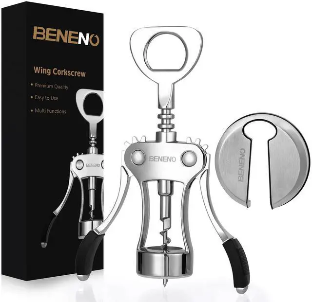 Main image of Wine Opener with Stainless Steel Wine Foil Cutter, Ash silver