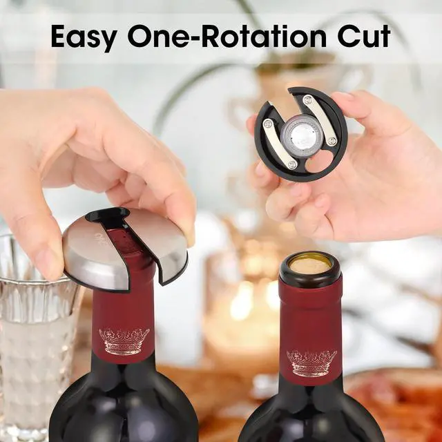 Alt view image 4 of 7 - Wine Opener with Stainless Steel Wine Foil Cutter, Ash silver