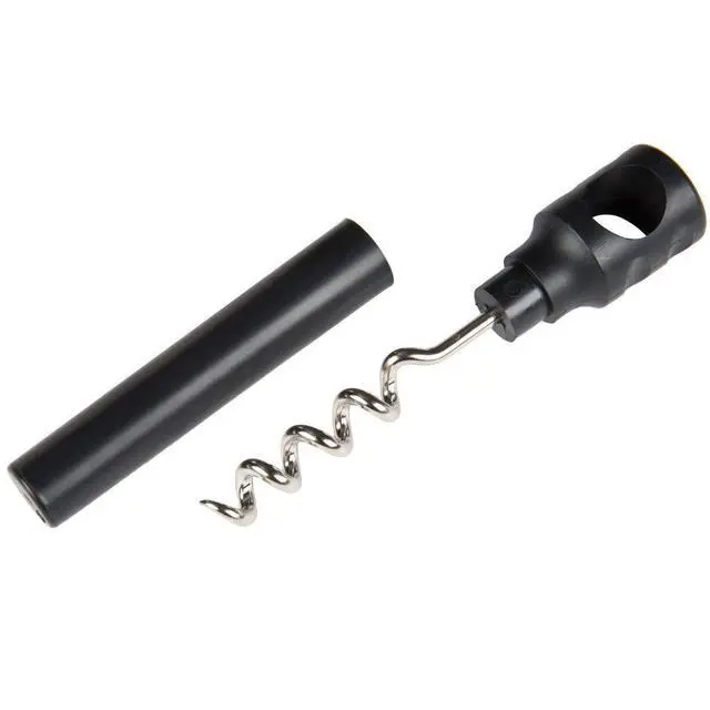 Alt view image 4 of 4 - Hand-Held T-Shaped Mini Pocket Corkscrew - Box of 12 (Black)
