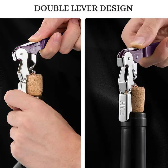 Alt view image 4 of 7 - 2-Pack Wine Opener, Waiter Corkscrew Wine Key for Server, Plum