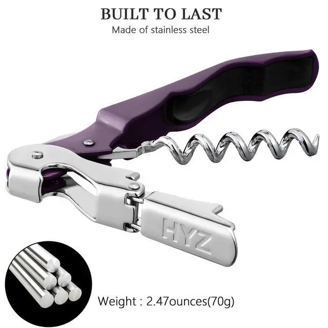 Alt view image 6 of 7 - 2-Pack Wine Opener, Waiter Corkscrew Wine Key for Server, Plum