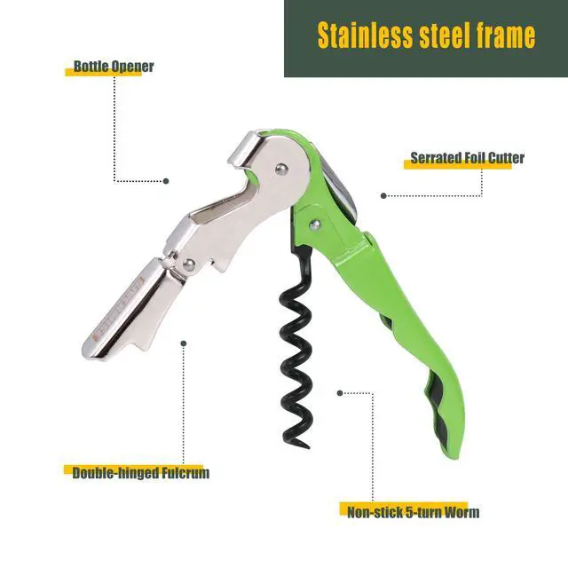 Alt view image 2 of 5 - Waiters Corkscrew, Wine Bottle Opener, Wine Key, Multi-Functional All-in-1(Multi-Color, Pack of 4)