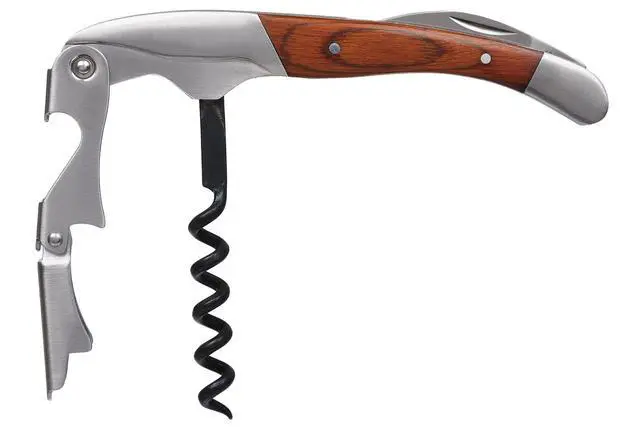Alt view image 7 of 7 - Premium Waiters Corkscrew - 3 in 1 Stainless Steel Wine Opener with Rosewood Pull Tap Handle Bottle Opener and Serrated Foil Cutter