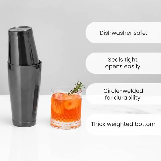 Alt view image 6 of 7 - Professional Boston Shakers Set 18 oz Weighted Stainless Steel Cocktail Shaker Set for Bartenders, Premium 304 Steel Bar Shaker, Essential Bartending Tools for Mixing Drinks