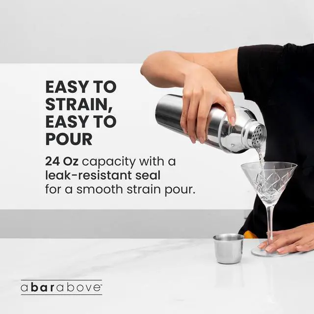 Alt view image 4 of 7 - All in One Cocktail Shaker, Cobbler Style Shaker, 24 oz