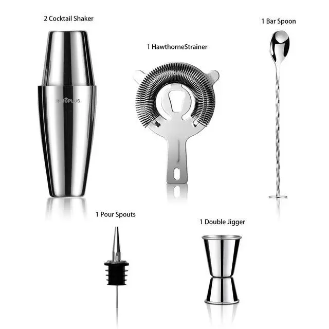 Alt view image 2 of 7 - Cocktail Shaker,Cocktail Shaker Set 6 Pcs,27OZ Drink Shaker