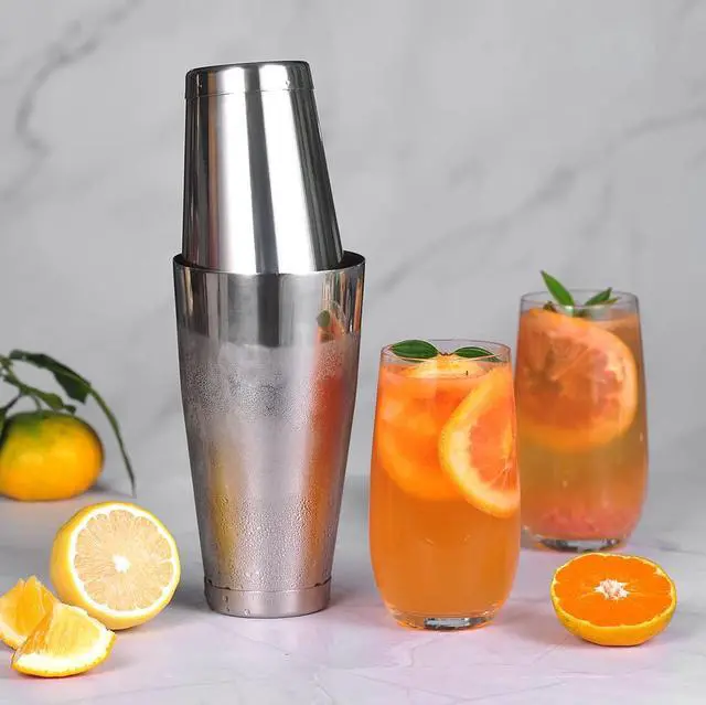 Alt view image 6 of 6 - Cocktail Shaker Tins Set Stainless Steel, Pro Bar Style Boston Shakers Bartending, Two Piece Martini Shaker Cup Drink Mixer for Bartender Silver Bar Tools Weighted Metal Shaking Tin