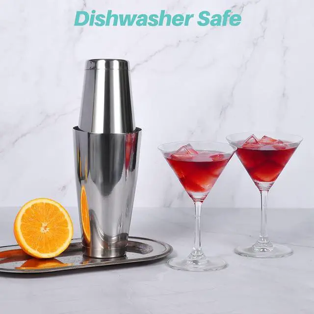 Alt view image 4 of 6 - Cocktail Shaker Tins Set Stainless Steel, Pro Bar Style Boston Shakers Bartending, Two Piece Martini Shaker Cup Drink Mixer for Bartender Silver Bar Tools Weighted Metal Shaking Tin