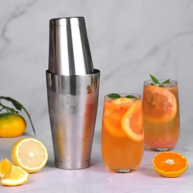 Alt view image 5 of 7 - Boston Cocktail Shaker Set, 28 oz & 20 oz Stainless Steel Weighted Shaker Tins, Metal Martini Shaker Drink Mixer for Bartending, Professional Bar Tools for Bartender