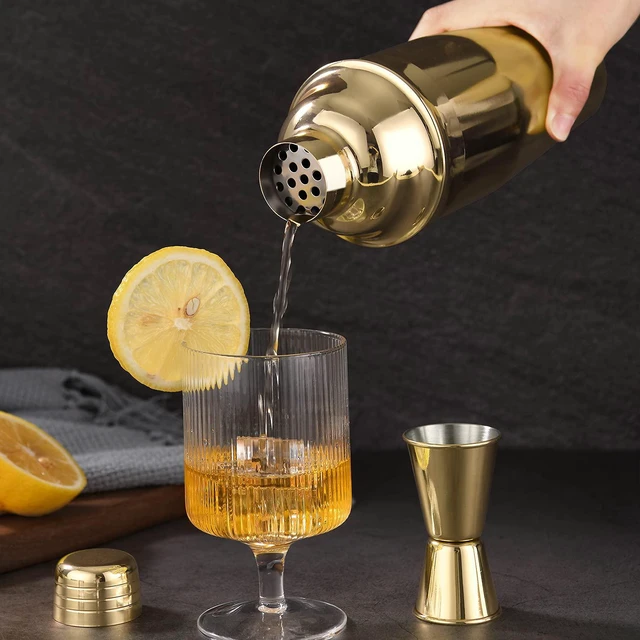 Alt view image 6 of 6 - Cocktail Shaker,24oz Martini Shaker,Drink Shaker Mixer,Gold